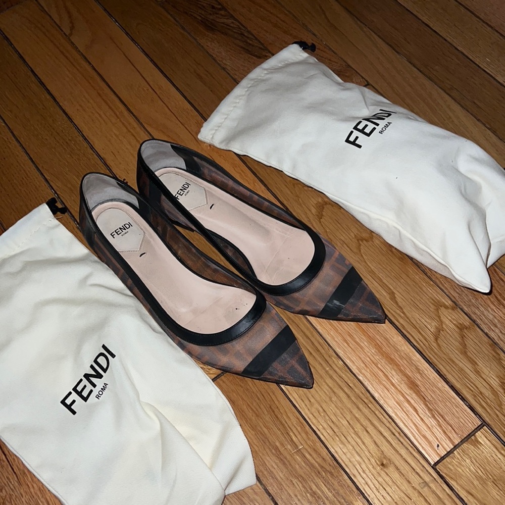 Fendi Mesh Ballet Flats